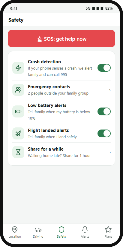 Safety settings